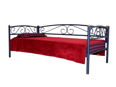 Кушетка Оптима Люкс (90х200/металлическое основание) Синий бархат