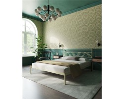 Кровать "Монблан" (140х200/ноги металл/цвет Бежевый)