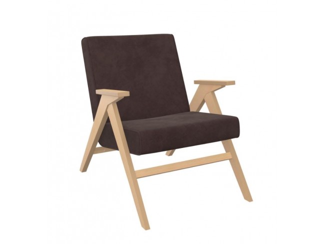 Кресло для отдыха Вест (Натуральное дерево, ткань Verona Wenge, кант Verona Wenge)