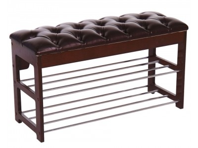 Банкетка "Грейс" (Орех/орегон 120/каретная стяжка)