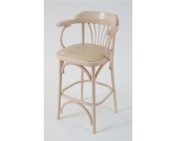 Стул барный 650 Венский мягкий (беленый дуб, экокожа бежевая)