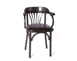 Стул Венский мягкий (венге, экокожа ЧЕРНАЯ)