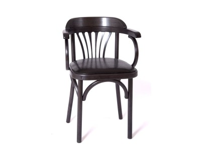 Стул Венский мягкий (венге, экокожа ЧЕРНАЯ)