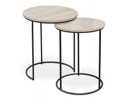 Стол журнальный СТ 7-SHT (ЛДСП/металл, дуб беленый/черный муар)