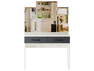 Столик туалетный Беатрис Дуб Крафт белый – Антрацит