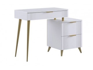 Туалетный столик Катрин Голд (без зеркала) белое дерево/золото