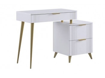 Туалетный столик Катрин Голд (без зеркала) белое дерево/золото