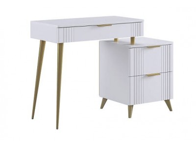 Туалетный столик Катрин Голд (без зеркала) белое дерево/золото